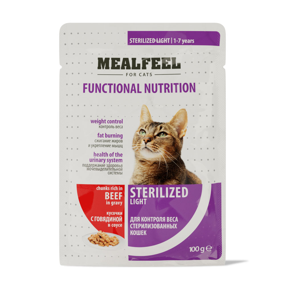 MEALFEEL влажный корм для стерилизованных кошек и кастрированных котов