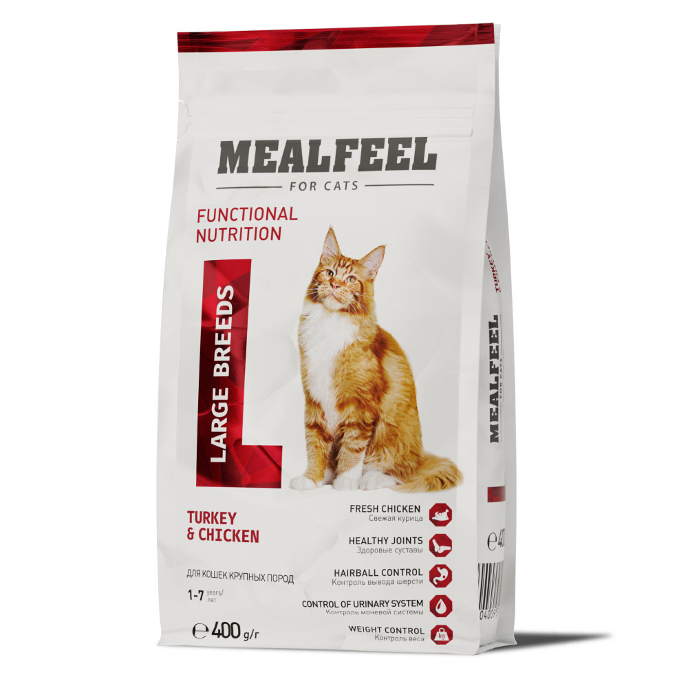 MEALFEEL сухой корм для взрослых кошек крупных пород Мэйн Кун