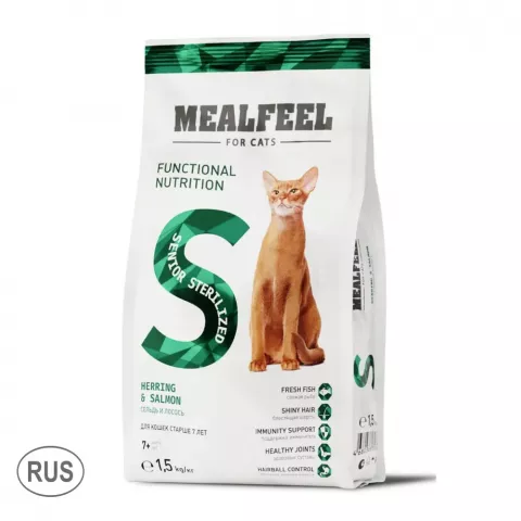 MEALFEEL Корм сухой для стерилизованных кошек старше 7 лет