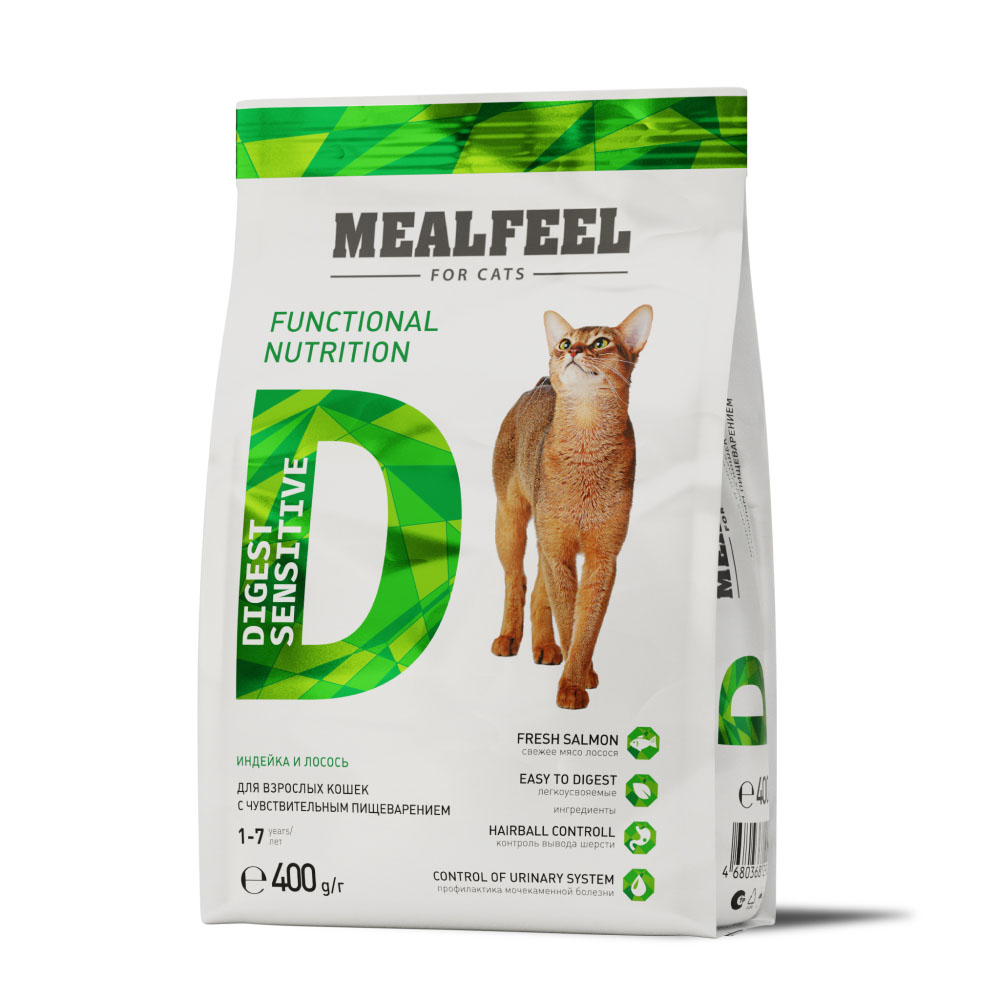 MEALFEEL сухой корм для взрослых кошек с чувствительным пищеварением